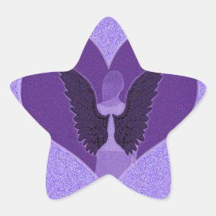 Roze Engel en Hart Ster Sticker