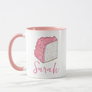 Roze Engel Eten Cake Slice Baking Gepersonaliseerd Mok