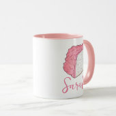 Roze Engel Eten Cake Slice Baking Gepersonaliseerd Mok (Voorkant rechts)