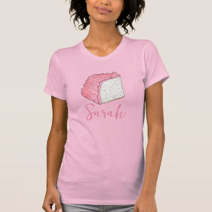 Roze Engel Eten Cake Slice Baking Gepersonaliseerd T-shirt