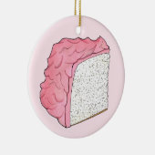 Roze Engel Eten Cake Slice Bakken Retro Dessert Keramisch Ornament (Rechts)