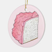 Roze Engel Eten Cake Slice Bakken Retro Dessert Keramisch Ornament (Links)