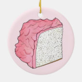 Roze Engel Eten Cake Slice Bakken Retro Dessert Keramisch Ornament (Achterkant)
