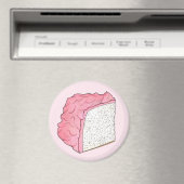 Roze Engel Eten Cake Slice Bakken Retro Dessert Magneet (Insitu (Vaatwasser))