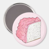 Roze Engel Eten Cake Slice Bakken Retro Dessert Magneet (Voorkant / Achterkant)