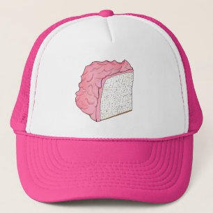 Roze Engel Eten Cake Slice Bakken Retro Dessert Trucker Pet