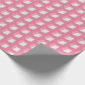 Roze Engel Eten Spons Cake Slice Bakken Foodie Cadeaupapier (Hoek)