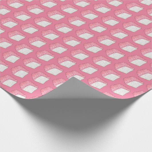 Roze Engel Eten Spons Cake Slice Bakken Foodie Cadeaupapier (Hoek)