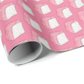 Roze Engel Eten Spons Cake Slice Bakken Foodie Cadeaupapier (Rol Hoek)