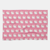 Roze Engel Eten Spons Cake Slice Bakken Foodie Theedoek (Horizontaal)