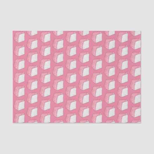 Roze Engel Eten Spons Cake Slice Bakken Foodie Tissuepapier (Voorkant)