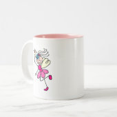 Roze engel met handmatige Mok (Voorkant links)