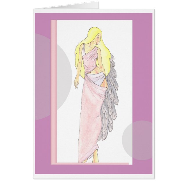 roze engel met naam (Voorkant)