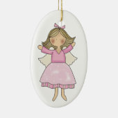 Roze engel-versiering keramisch ornament (Rechts)