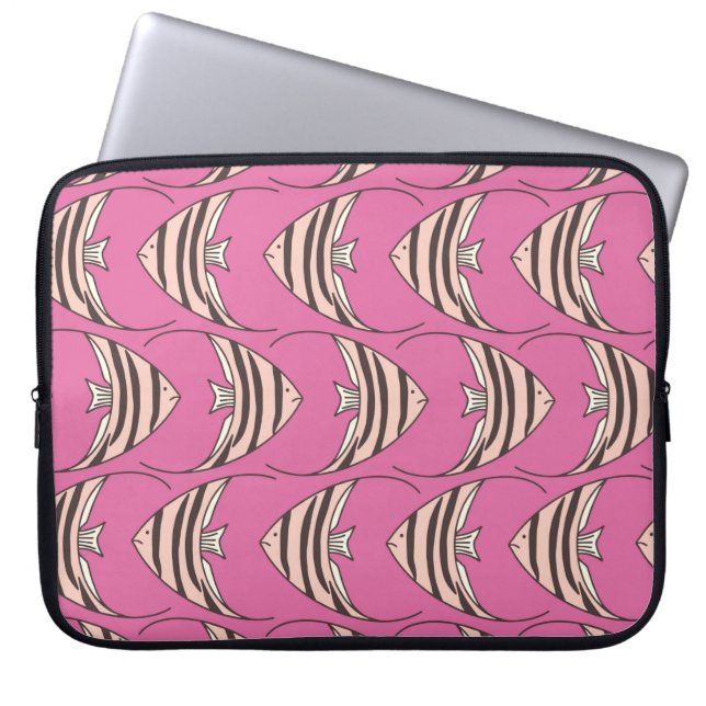 Roze engel vislaptophoes laptop sleeve (Voorkant)