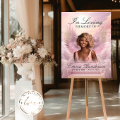 Roze engel vleugels gedenkteken welkom teken poster