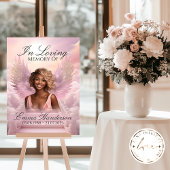 Roze engel vleugels gedenkteken welkom teken poster