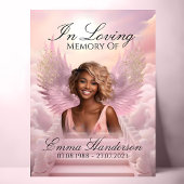 Roze engel vleugels gedenkteken welkom teken poster