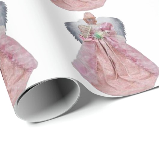 Roze engel wit inpakpapier (Rol Hoek)