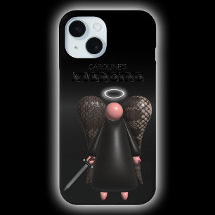 Roze engel, wraakzuchtige engel iPhone 15 case