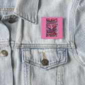 Roze engelenkankergedicht Art Aangepaste Buttonnen Vierkante Button 5,1 Cm (In situ)