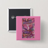 Roze engelenkankergedicht Art Aangepaste Buttonnen Vierkante Button 5,1 Cm (Voorkant /achterkant)