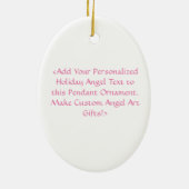 Roze engelenkankergedicht Art Custom Gift Ornament (Achterkant)