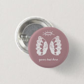 Roze engelenknop ronde button 3,2 cm (Voorkant /achterkant)