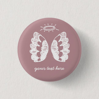 Roze engelenknop ronde button 3,2 cm