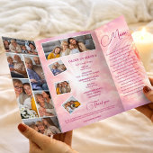 Roze Engelenvleugels Viering Leven Uitvaartprogram Flyer