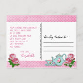 Roze Engels Cottage Style Vrijgezellenfeest Dank u Briefkaart (Achterkant)