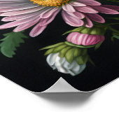 Roze Engels Daisy Flower Art Print Poster (Hoek)
