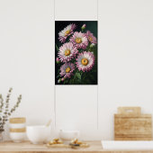 Roze Engels Daisy Flower Art Print Poster (Keuken)