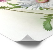 Roze Engels Daisy Flower Art Print Poster (Hoek)