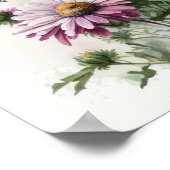 Roze Engels Daisy Flower Art Print Poster (Hoek)