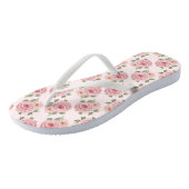 Roze Engels roos cottage floral  patroon Teenslippers (Schuin)