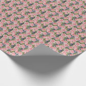 Roze Engels Roos: Dark Waterverf Cadeaupapier (Hoek)