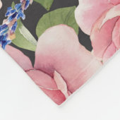 Roze Engels Roos: Dark Waterverf Fleece Deken (Hoek)