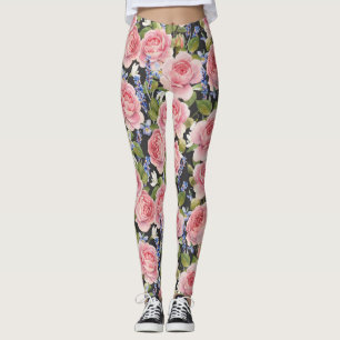 Roze Engels Roos: Dark Waterverf Leggings