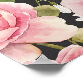 Roze Engels Roos: Dark Waterverf Poster (Hoek)