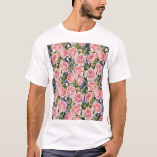 Roze Engels Roos: Dark Waterverf T-shirt