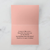 Roze Engels Roos zuster Happy Birthday Kaart (Binnen)