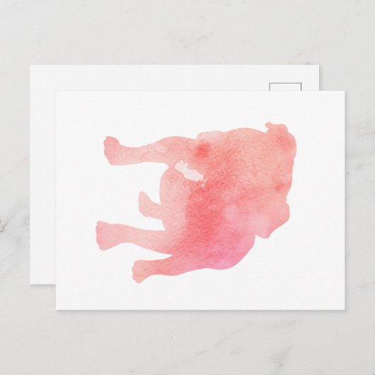 Roze Engelse Bulldog Dog Art Briefkaart (Voorkant / Achterkant)