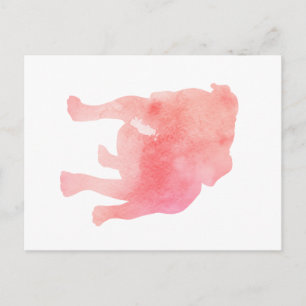Roze Engelse Bulldog Dog Art Briefkaart