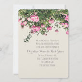 Roze Engelse rozen, bloemige huwelijksuitnodiging Kaart (Voorkant)