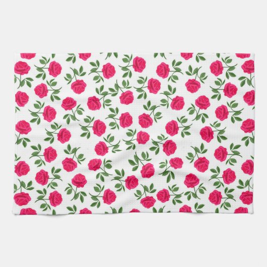 Roze Engelse thea Rozen Kitchen Towel Theedoek (Horizontaal)