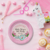 Roze Engelstalige Baby Tea Party Shower Papieren Bordje (Feest)