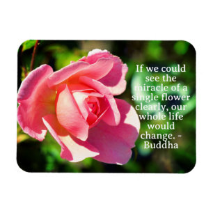 Roze Enig Roos Motivatie Citaat Magneet