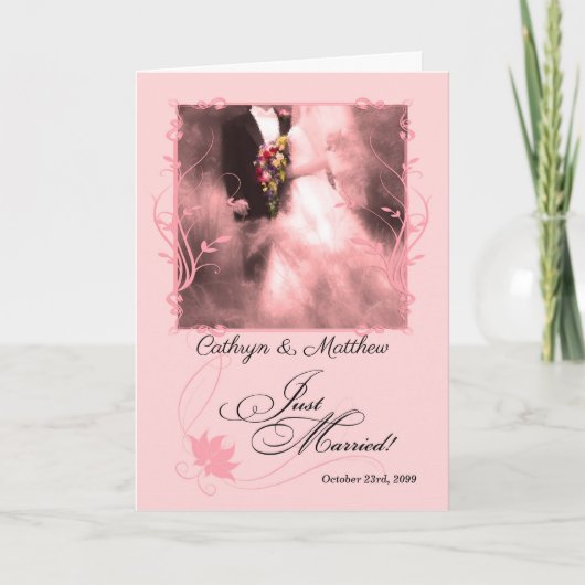 Roze enkel Gehuwde Aankondiging (Voorkant)