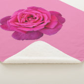Roze enkele roos sherpa deken (3/4)